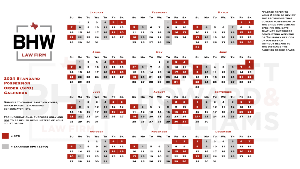 Texas Standard Possession Order 2024 Child Custody