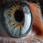 Close-up of an eye being observed during a Horizontal Gaze Nystagmus (HGN) test
