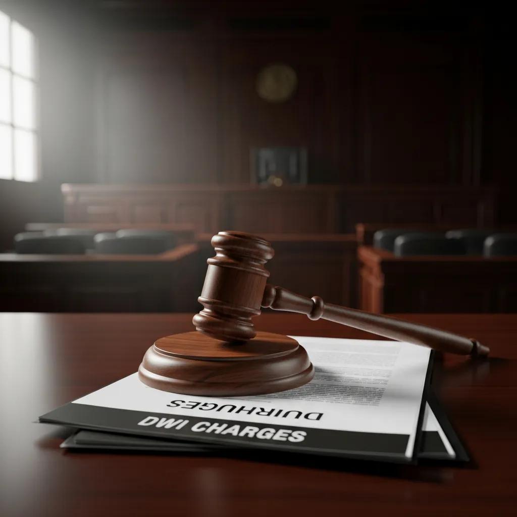 Gavel and legal documents representing the serious penalties of DWI offenses
