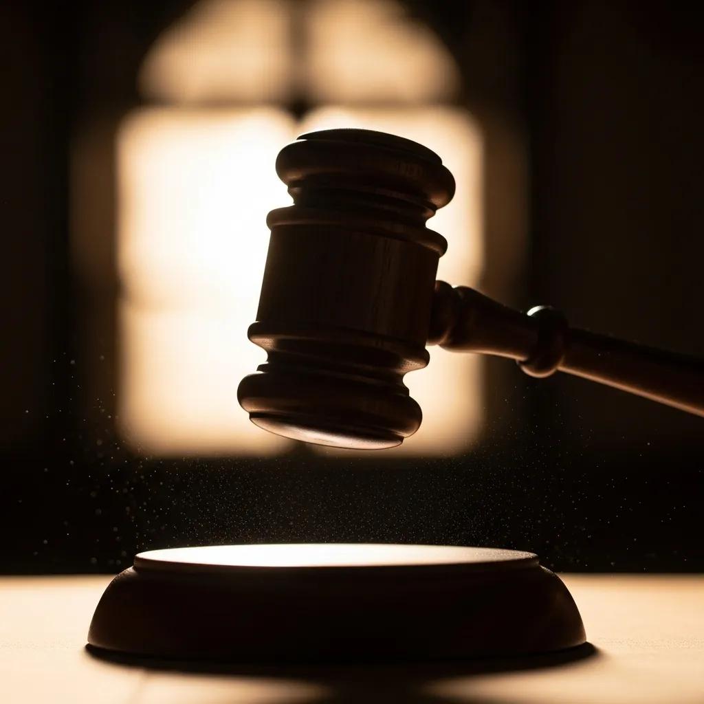 Gavel striking a sound block, symbolizing court rulings and legal resolutions