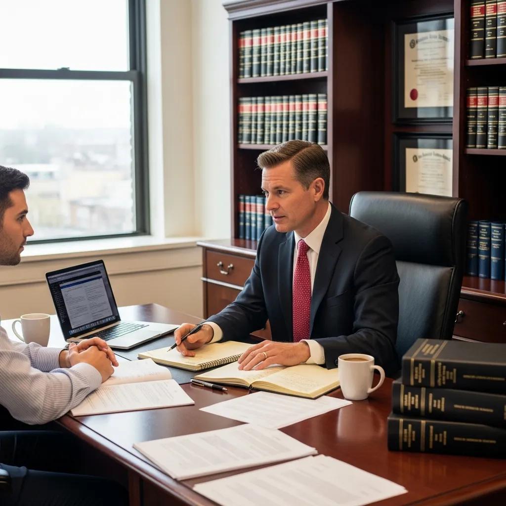 Lawyer consulting with a client about defense strategies for probation revocation