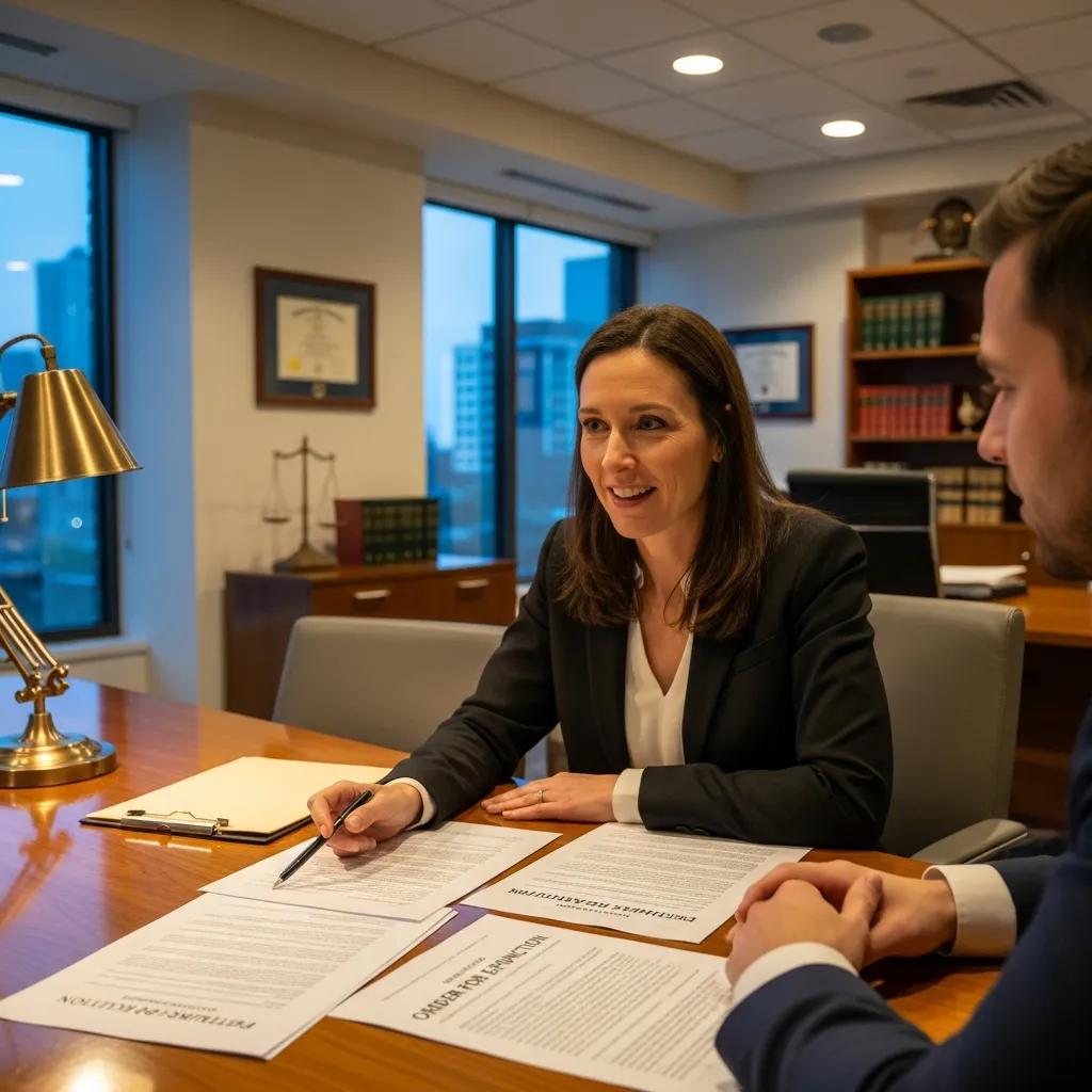 Lawyer consulting with a client about the expunction process