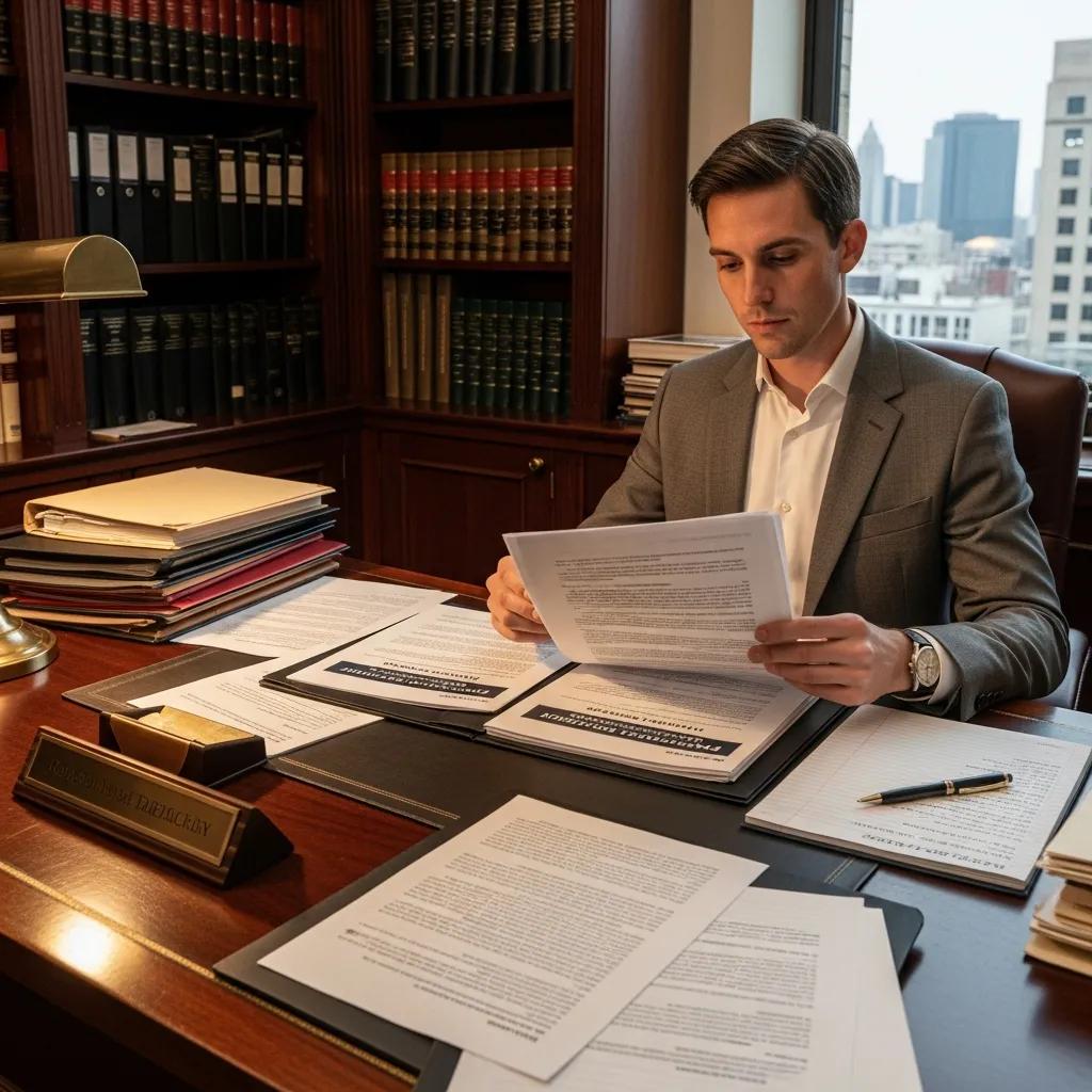 Legal professional interpreting a psychosexual evaluation report, emphasizing its significance in legal contexts