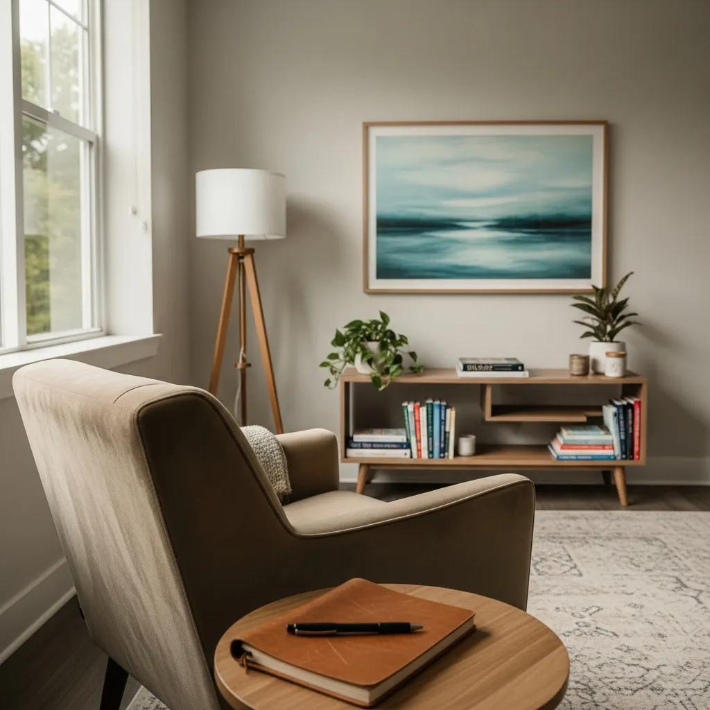 Psychologist's office setting for psychosexual evaluations, emphasizing trust and professionalism